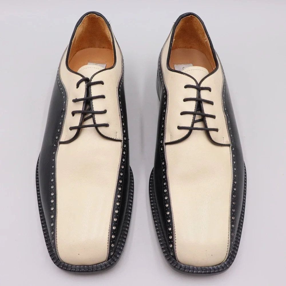 Mezlan Pesaro Mens Size 9M US Two Tone Leather Wingtip Spectator Oxford Shoes